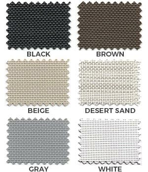 Suntex 80 and Suntex 90 Shade Screen Fabric Colors